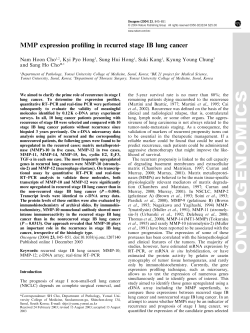 MMP expression profiling in recurred stage IB lung cancer