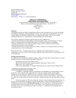 Cultural History and Cultural Studies