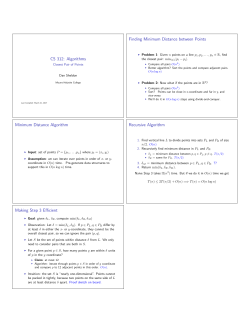 CS 312: Algorithms Finding Minimum Distance between Points