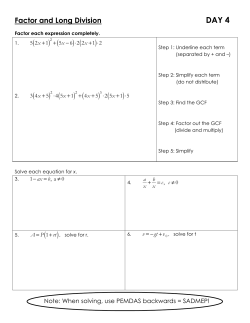 4 Factor and Long Division