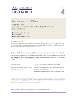 Interview with HJ Williams - Duke Libraries