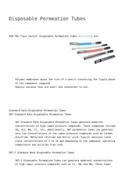 Disposable Permeation Tubes - KIN
