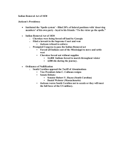 Indian Removal Act of 1830 Jackson`s Presidency