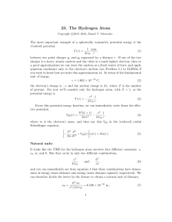 23. The Hydrogen Atom