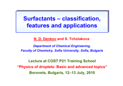 Surfactants &ndash; classification, features and applications Surfactants