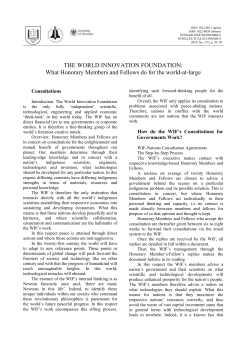 THE WORLD INNOVATION FOUNDATION: What Honorary