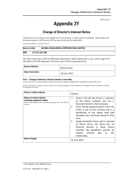 Appendix 3Y Change of Director`s Interest Notice