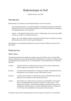 Radioisotopes in Soil