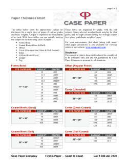 Paper Thickness Chart