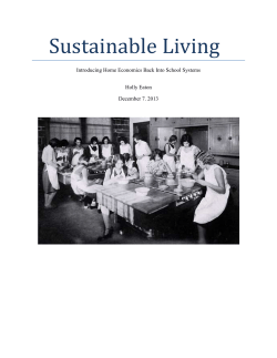 Sustainable Living: Introducing Home Economics Back