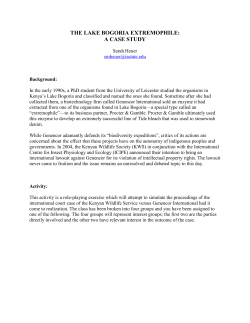 the lake bogoria extremophile: a case study