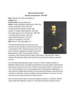 Marcus H. Holcomb - Connecticut State Library