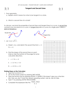 Tangent and Secant Lines