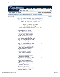 Full Poem, Horatius at the Bridge by Macauley