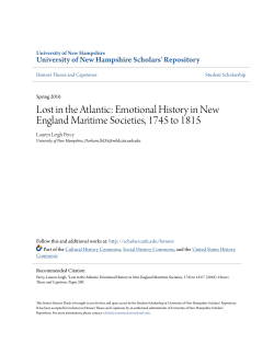 Emotional History in New England Maritime Societies, 1745 to 1815