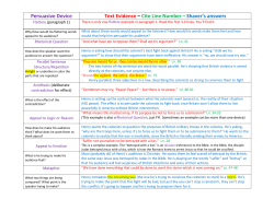 Persuasive Device Text Evidence &ndash; Cite Line Number &ndash; Shaver`s
