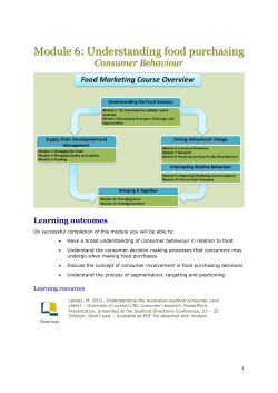 Module 6: Understanding food purchasing