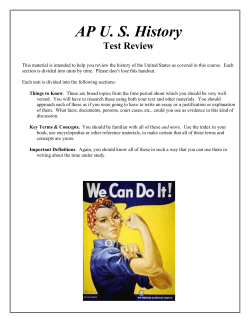 AP US History Test Review