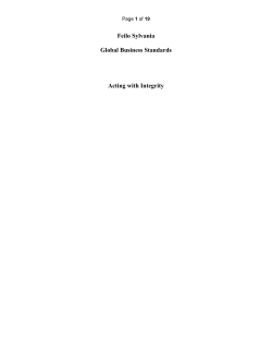 Feilo Sylvania Global Business Standards Acting with Integrity