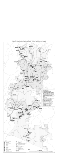Map 7: Kosciuszko National Park: Visitor facilities and roads