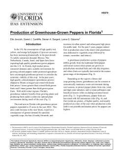 Production of Greenhouse-Grown Peppers in Florida