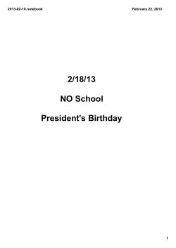 2/18/13 NO School President`s Birthday