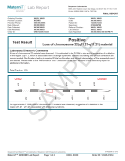 MaterniT GENOME Positive Loss Of 22Q Sample Report