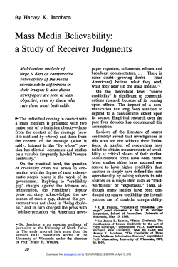 Mass Media Believability: a Study of Receiver Judgments