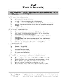 CLEP Financial Accounting