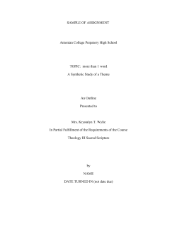 SAMPLE OF ASSIGNMENT Antonian College