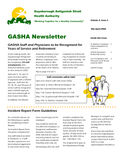 GASHA Newsletter - Guysborough Antigonish Strait Health Authority