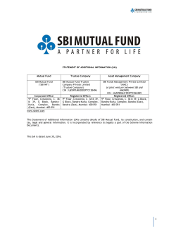 STATEMENT OF ADDITIONAL INFORMATION