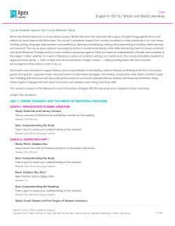 English IV (2013) / British and World Literature