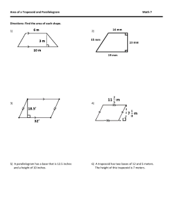 Area of a Trapezoid and Parallelogram Math 7 Directions: Find the