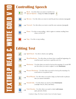 Quick Reference Guide Read Write GOLD v 10