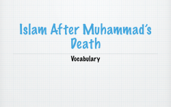 Islam After Muhammad Vocabulary