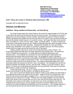 Atheism and Miracles