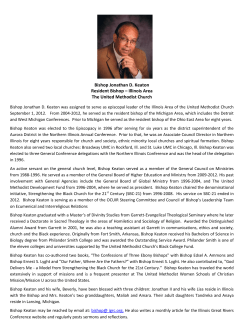 Bishop Jonathan D. Keaton Resident Bishop &ndash; Illinois Area The