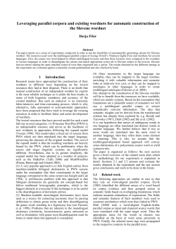 Leveraging parallel corpora and existing wordnets for automatic