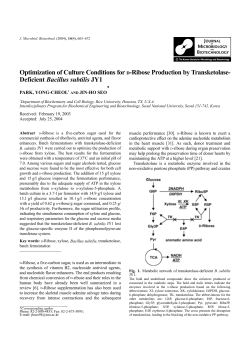 Optimization of Culture Conditions for D