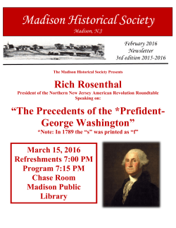 Historical Society Newsletter February 2016
