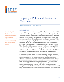 Copyright Policy and Economic Doctrines