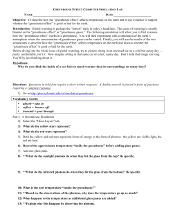 Greenhouse Effect Lab