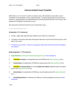 Literary Analysis Essay Template