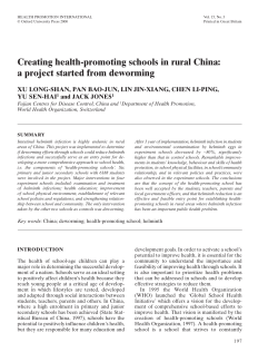 Creating health-promoting schools in rural China