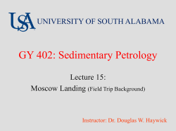 GY 402: Sedimentary Petrology