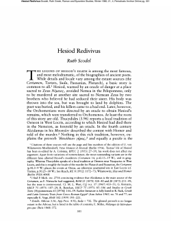 Hesiod Redivivus - Greek, Roman, and Byzantine Studies