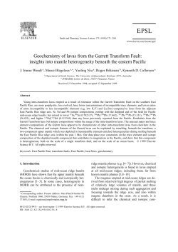 Geochemistry of lavas from the Garrett Transform Fault