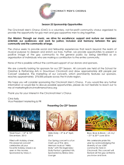 (CMC) is a voluntary, not-for-profit community chorus organized