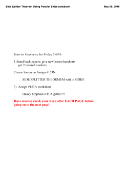Side Splitter Theorem Using Parallel Sides.notebook